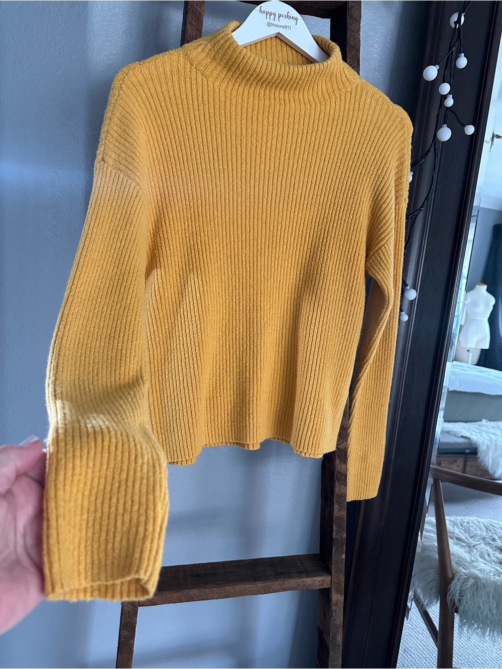 BP Nordstrom Ribbed mock sweater in mustard size medium - Picture 4 of 12
